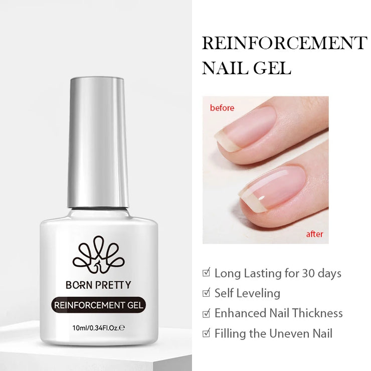BORN PRETTY 15ml Jelly White Nude Non Stick Hand Solid Extension Nail Gel Polish