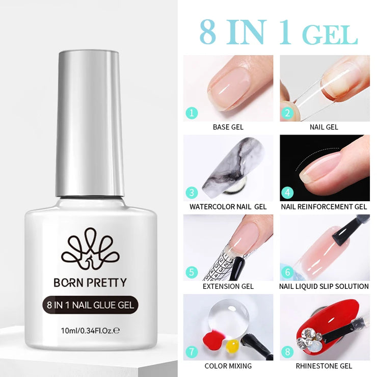 BORN PRETTY 15ml Jelly White Nude Non Stick Hand Solid Extension Nail Gel Polish