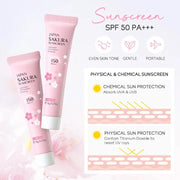 4pcs/Bag Sakura Skin Care Sets Facial Cleanser Face Face Toner Sunscreen Moisturizing