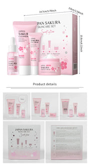 LAIKOU Sakura Skin Care Set Facial Cleanser Face Cream Essence Facial  Eye Cream
