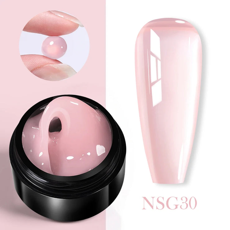 BORN PRETTY 15ml Jelly White Nude Non Stick Hand Solid Extension Nail Gel Polish
