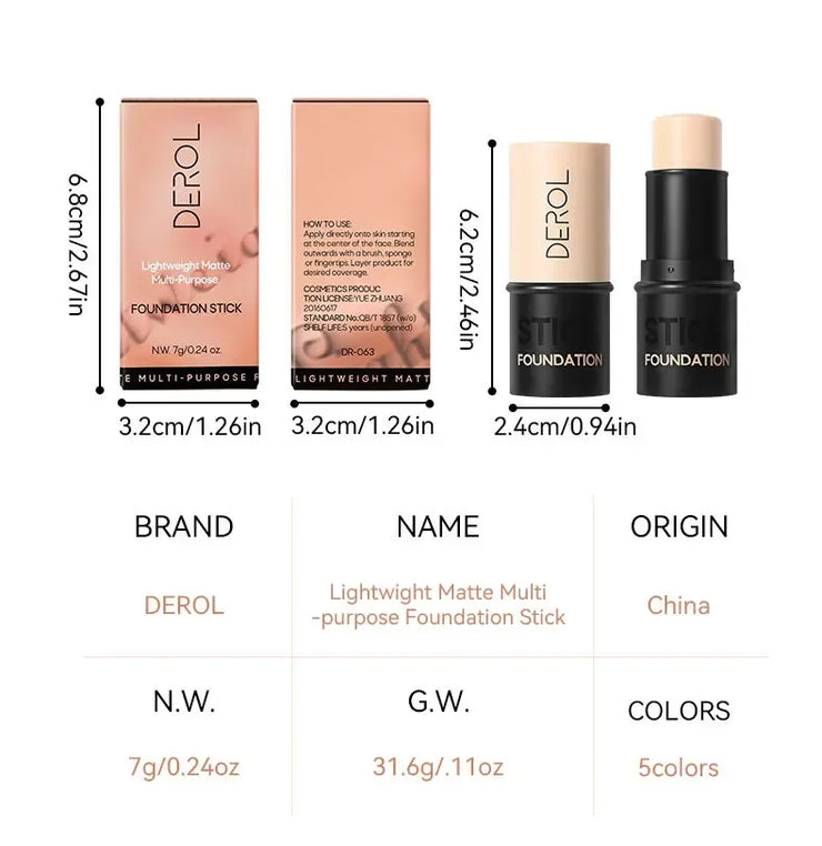 Matte Concealer Stick Moisturizing Liquid Foundation Cover Acne Eye Dark Circle Modify Skin Tone