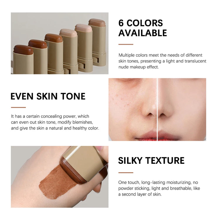 Magic Eraser Foundation Stick Long-wear Lightweight Brighten Stick  Face Concealer