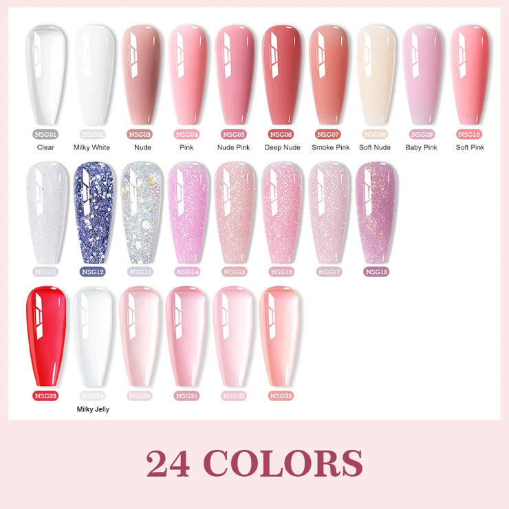 BORN PRETTY 15ml Jelly White Nude Non Stick Hand Solid Extension Nail Gel Polish