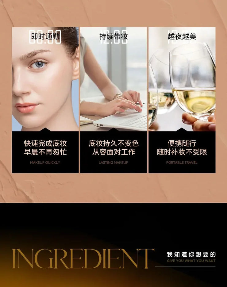 Matte Concealer Stick Moisturizing Liquid Foundation Cover Acne Eye Dark Circle Modify Skin Tone