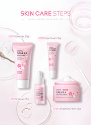 LAIKOU Sakura Skin Care Set Facial Cleanser Face Cream Essence Facial  Eye Cream