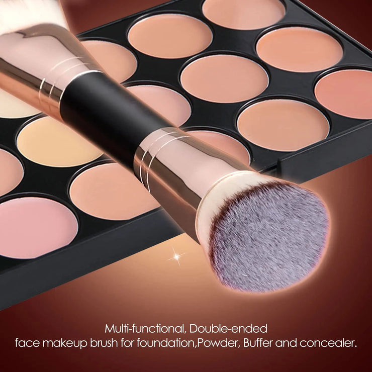 Foundation Makeup Brush, Double Ended Makeup Brushes For Blending Liquid Powder