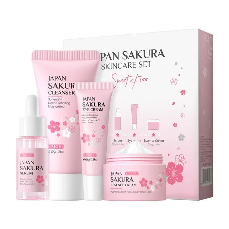 LAIKOU Sakura Skin Care Set Facial Cleanser Face Cream Essence Facial  Eye Cream