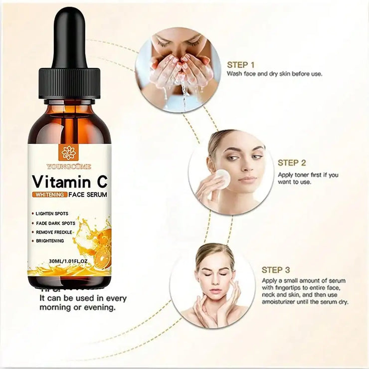 Vitamin C Facial Essence Contains Hyaluronic Acid Dark Spot Remover Moisturizing Repair Anti-aging Essence