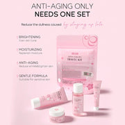 4pcs/Bag Sakura Skin Care Sets Facial Cleanser Face Face Toner Sunscreen Moisturizing