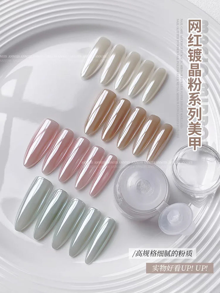 1Pcs Moonlight Chrome Powder Silver Pearl Shimmer Powder with Mirror Effect Pearl Effect Chrome