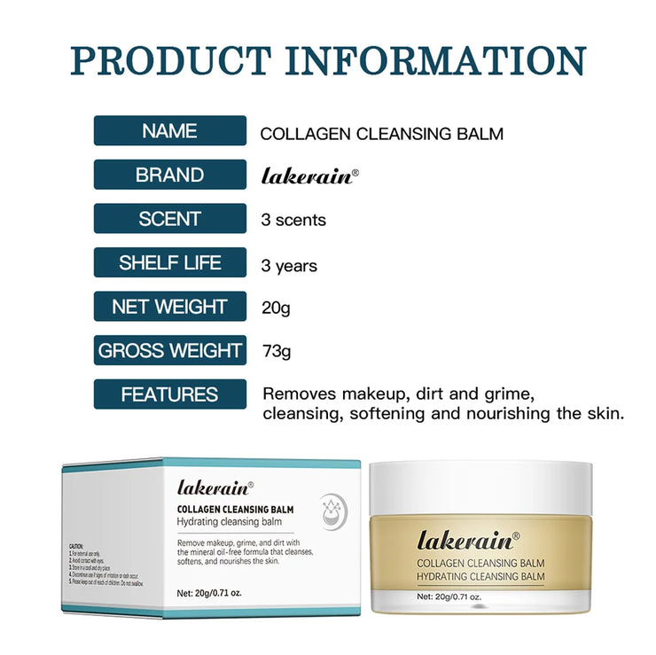 Pro-Collagen Cleansing Balm 3in1 Facial Cleanser For All Skin Types Soften Deep Cleanse
