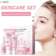 LAIKOU Sakura Skin Care Set Facial Cleanser Face Cream Essence Facial  Eye Cream