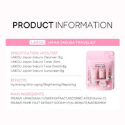 4pcs/Bag Sakura Skin Care Sets Facial Cleanser Face Face Toner Sunscreen Moisturizing