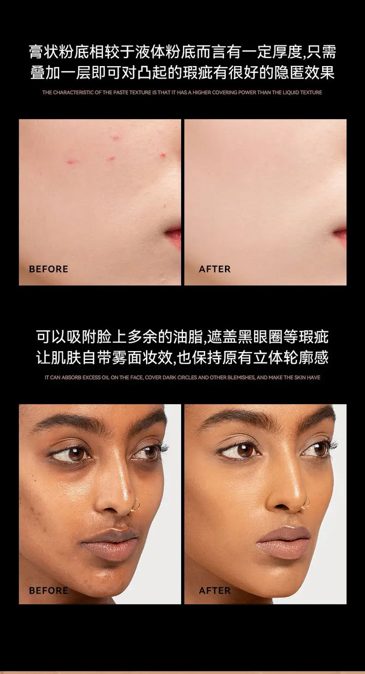 Matte Concealer Stick Moisturizing Liquid Foundation Cover Acne Eye Dark Circle Modify Skin Tone