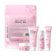 4pcs/Bag Sakura Skin Care Sets Facial Cleanser Face Face Toner Sunscreen Moisturizing