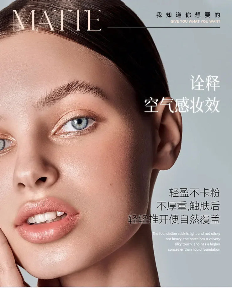 Matte Concealer Stick Moisturizing Liquid Foundation Cover Acne Eye Dark Circle Modify Skin Tone
