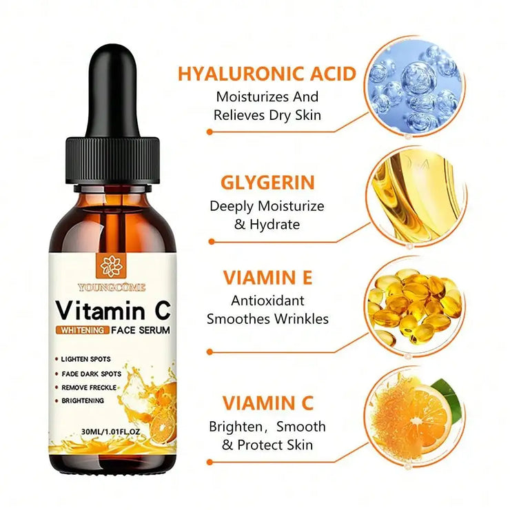 Vitamin C Facial Essence Contains Hyaluronic Acid Dark Spot Remover Moisturizing Repair Anti-aging Essence