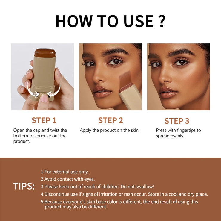 Magic Eraser Foundation Stick Long-wear Lightweight Brighten Stick  Face Concealer