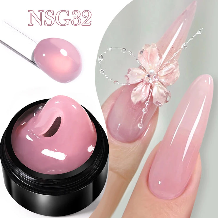 BORN PRETTY 15ml Jelly White Nude Non Stick Hand Solid Extension Nail Gel Polish