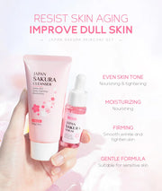 LAIKOU Sakura Skin Care Set Facial Cleanser Face Cream Essence Facial  Eye Cream