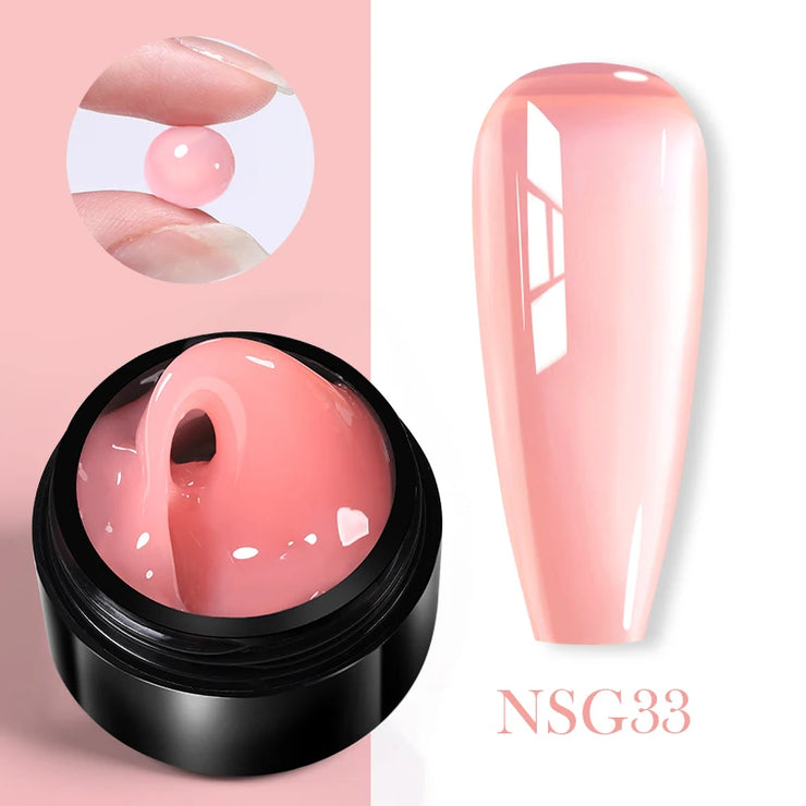 BORN PRETTY 15ml Jelly White Nude Non Stick Hand Solid Extension Nail Gel Polish
