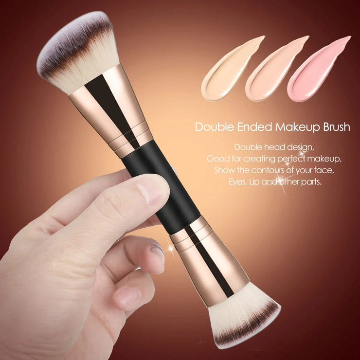 Foundation Makeup Brush, Double Ended Makeup Brushes For Blending Liquid Powder