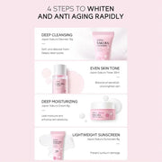 4pcs/Bag Sakura Skin Care Sets Facial Cleanser Face Face Toner Sunscreen Moisturizing