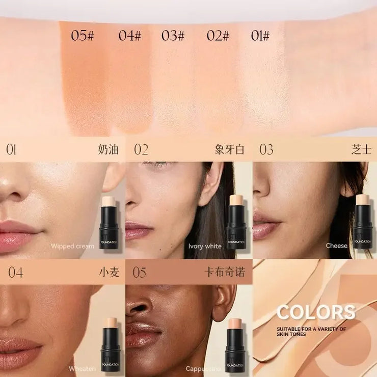Matte Concealer Stick Moisturizing Liquid Foundation Cover Acne Eye Dark Circle Modify Skin Tone