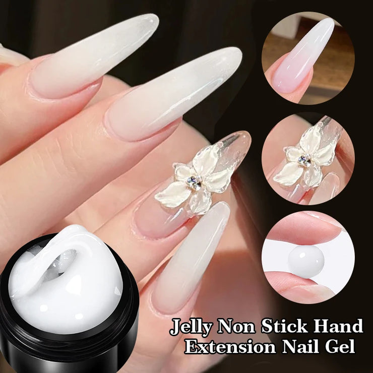 BORN PRETTY 15ml Jelly White Nude Non Stick Hand Solid Extension Nail Gel Polish