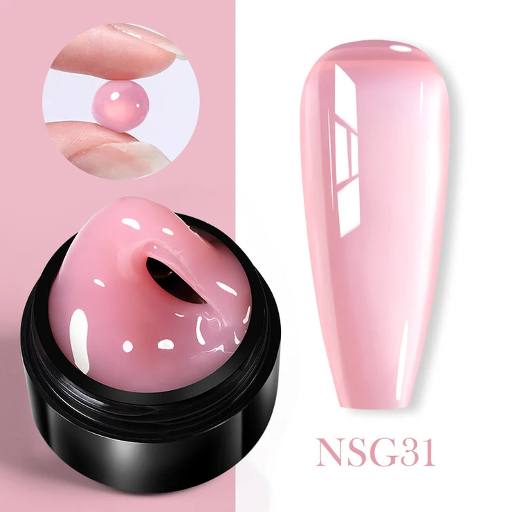 BORN PRETTY 15ml Jelly White Nude Non Stick Hand Solid Extension Nail Gel Polish