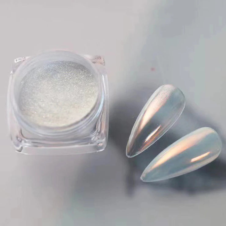 1Pcs Moonlight Chrome Powder Silver Pearl Shimmer Powder with Mirror Effect Pearl Effect Chrome