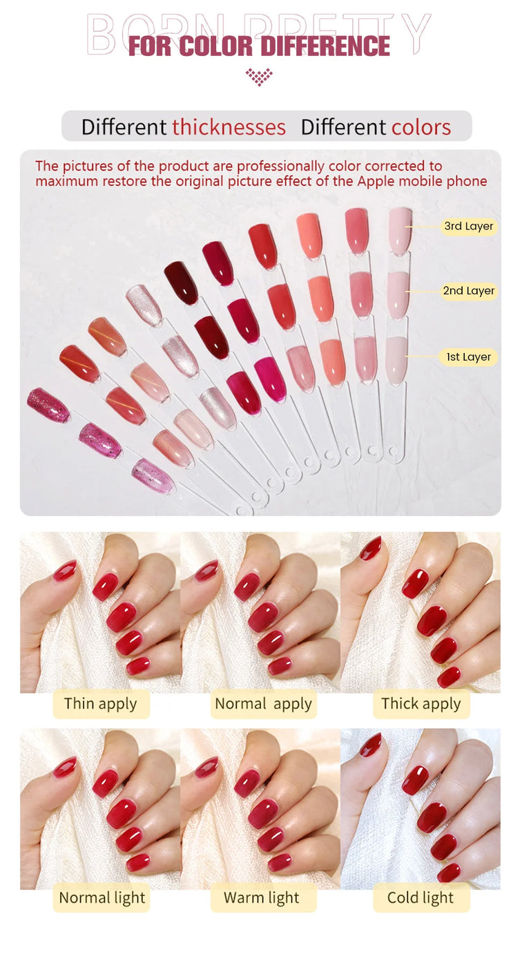 BORN PRETTY 15ml Jelly White Nude Non Stick Hand Solid Extension Nail Gel Polish