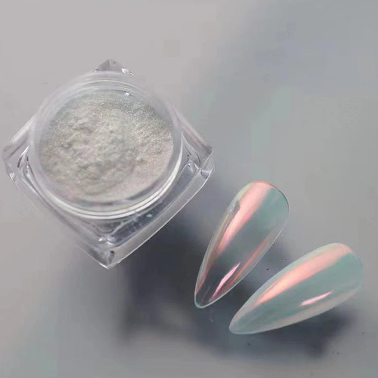 1Pcs Moonlight Chrome Powder Silver Pearl Shimmer Powder with Mirror Effect Pearl Effect Chrome