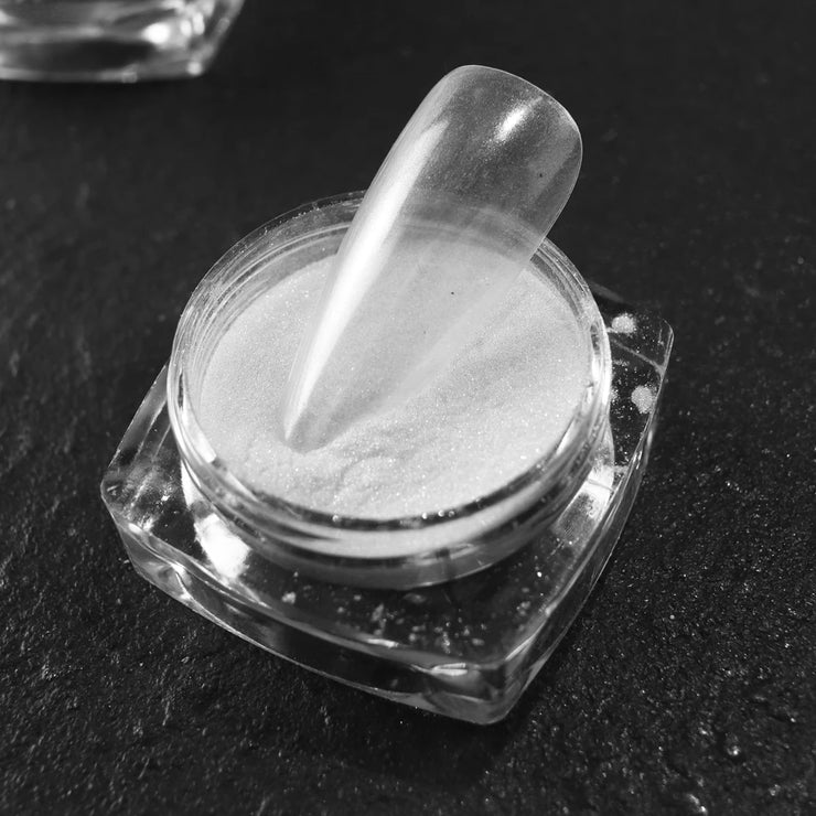 1Pcs Moonlight Chrome Powder Silver Pearl Shimmer Powder with Mirror Effect Pearl Effect Chrome