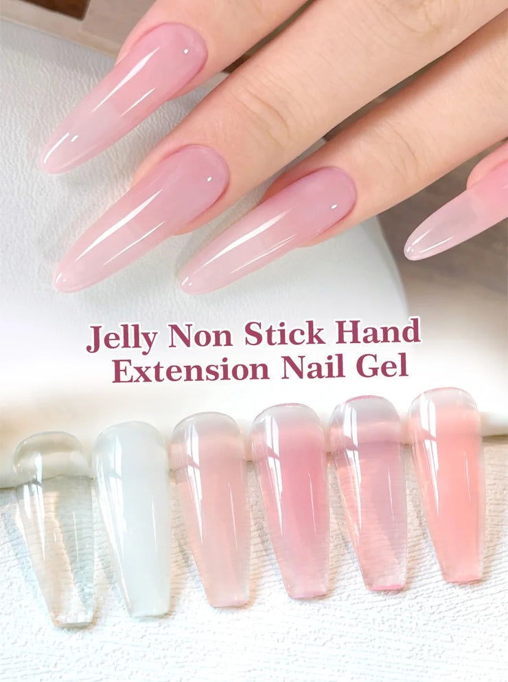 BORN PRETTY 15ml Jelly White Nude Non Stick Hand Solid Extension Nail Gel Polish