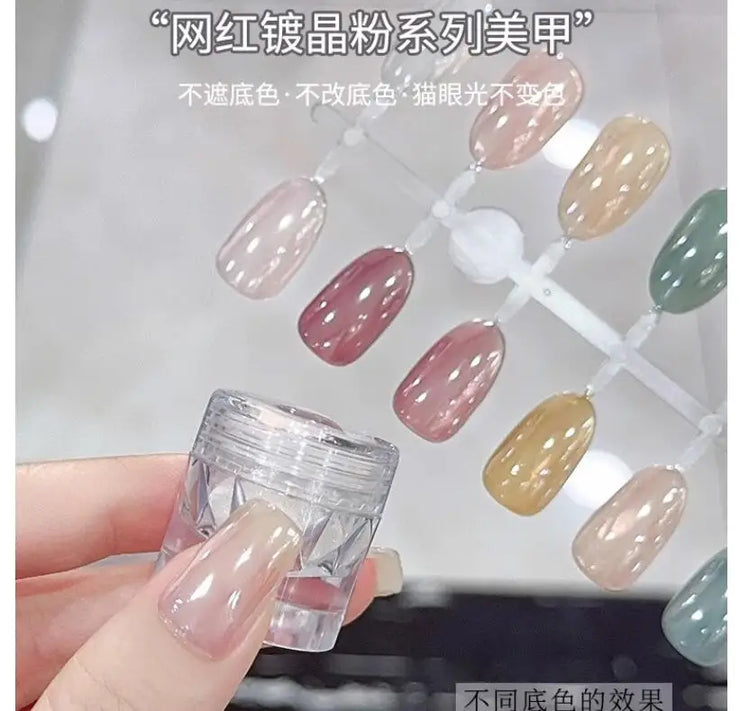 1Pcs Moonlight Chrome Powder Silver Pearl Shimmer Powder with Mirror Effect Pearl Effect Chrome